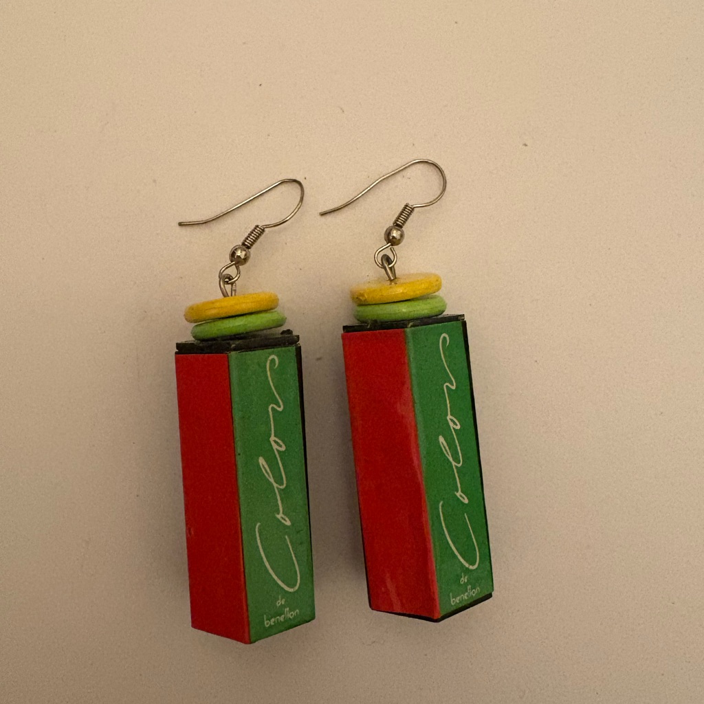 Vintage 90s United Colors Of Benetton Dangly Earrings 30$